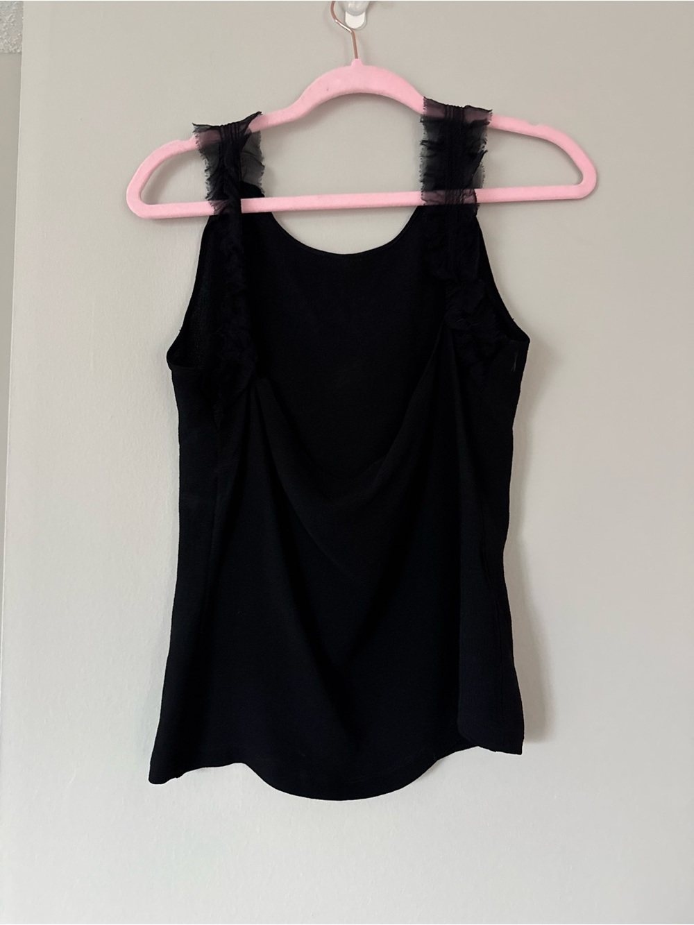 VINTAGE Fendi Black Tank with Sheer Ruffle Straps - Picture 2 of 9
